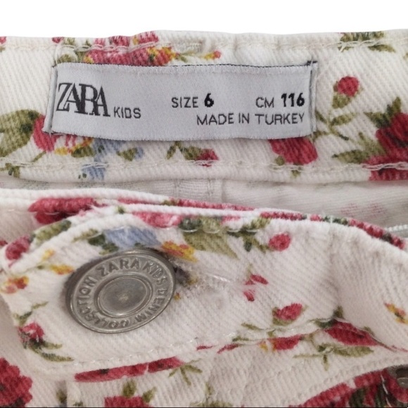 ZARA Girls Rosey Floral White Skirt - Picture 5 of 6
